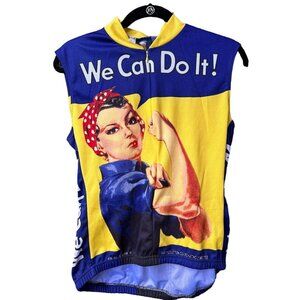 We Can Do It! Rosie the Riveter Blue and Yellow Sleeveless Jersey
